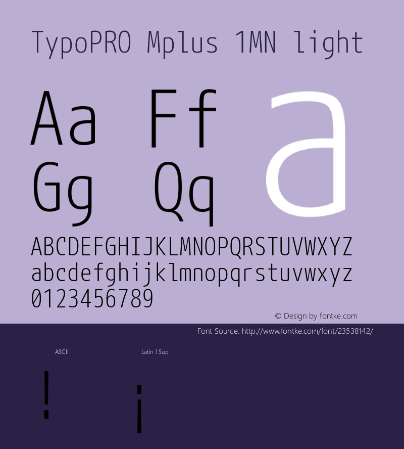 TypoPRO Mplus 1MN light  Font Sample