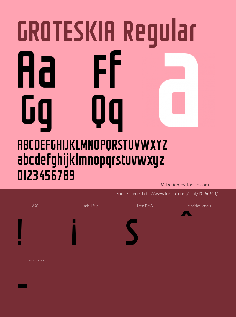 GROTESKIA Regular 1.000 Font Sample