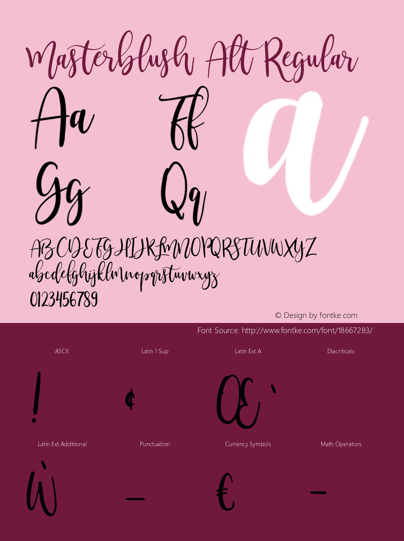 Masterblush Alt Regular Version 1.000 Font Sample