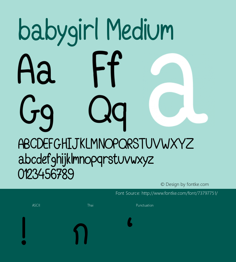 babygirl Version 001.000 Font Sample