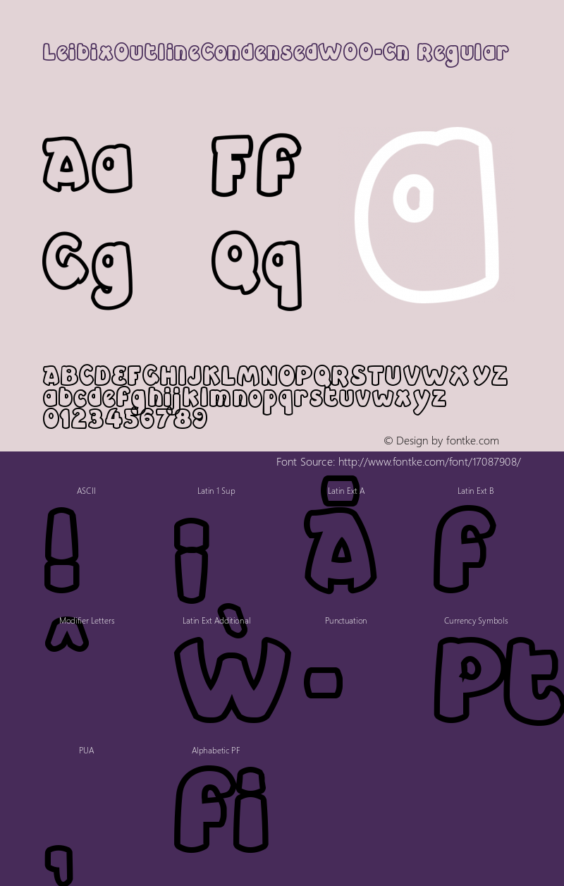 LeibixOutlineCondensedW00-Cn Regular Version 1.00 Font Sample