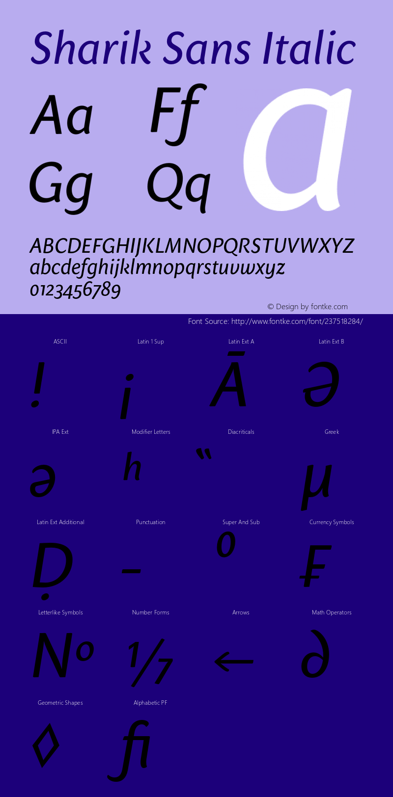 Sharik Sans Regular Italic Version 1.005;PS 001.005;hotconv 1.0.88;makeotf.lib2.5.64775图片样张