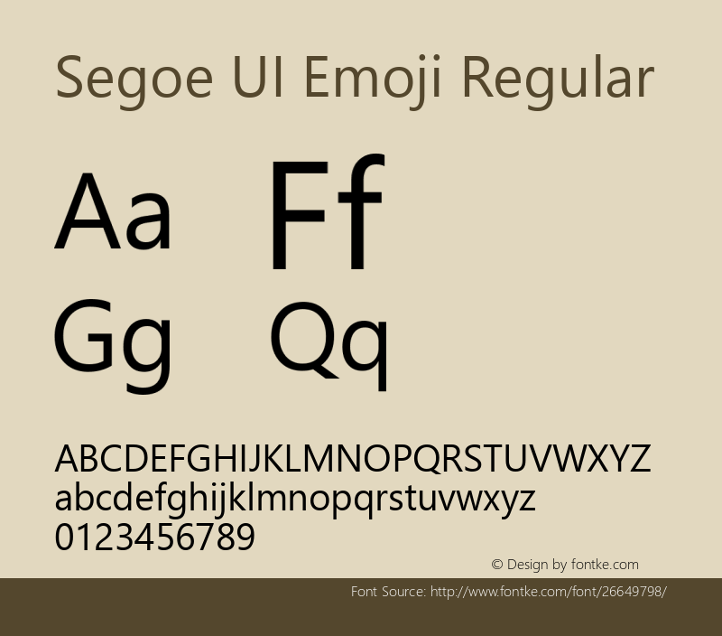 Segoe UI Emoji Version 1.27 Font Sample