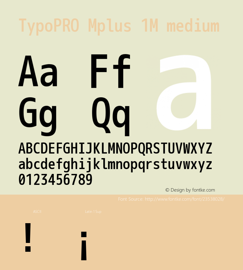 TypoPRO Mplus 1M medium  Font Sample