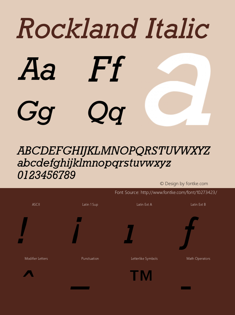 Rockland Italic Rev. 002.001 Font Sample