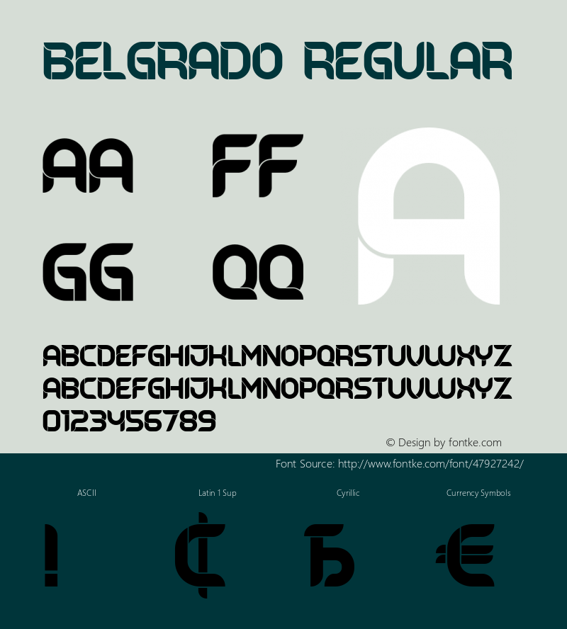 Belgrado Regular Version 1.003 Font Sample