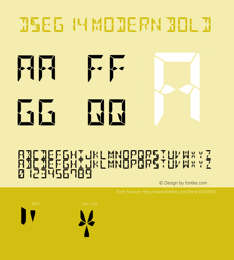 DSEG14 Modern Bold Version 0.1 Font Sample