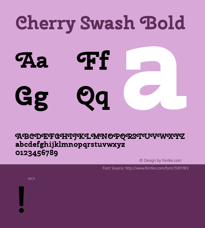 Cherry Swash Bold Version 1.001; ttfautohint (v1.4.1) Font Sample