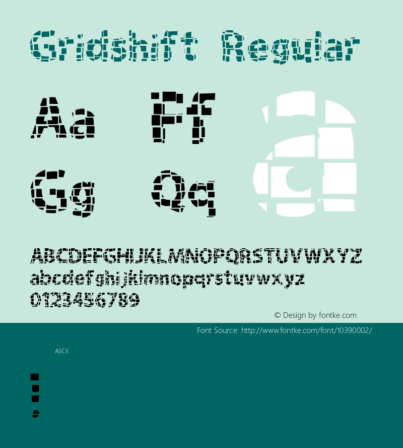 Gridshift Regular Version 1.000 Font Sample