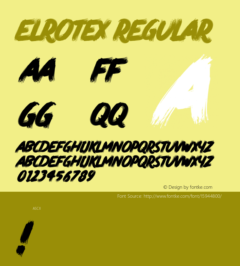 Elrotex Regular Unknown Font Sample