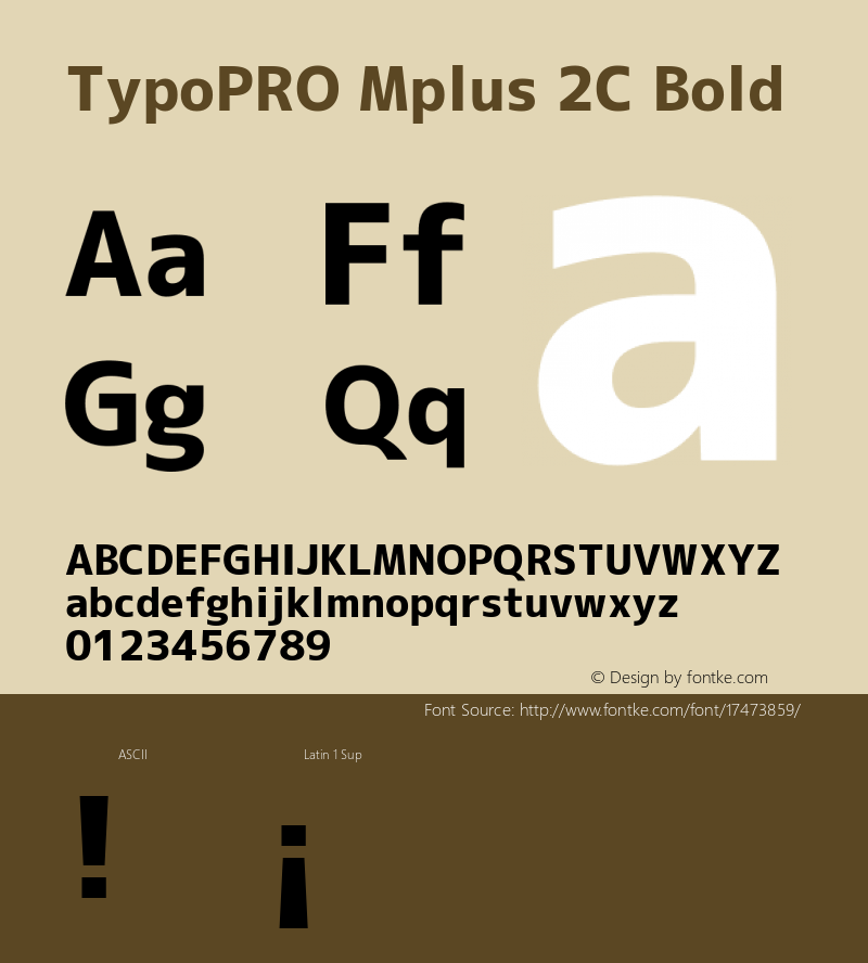 TypoPRO Mplus 2C Bold Version 1.059 Font Sample