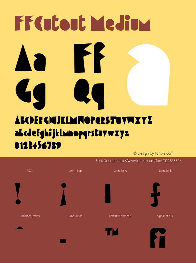 FFCutout Medium Version 001.000 Font Sample