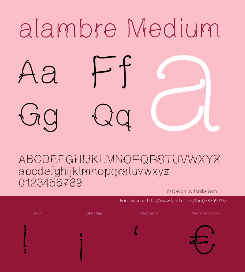 alambre Version 001.000 Font Sample