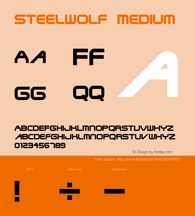 SteelWolf Medium Macromedia Fontographer 4.1.2 9/17/96 Font Sample