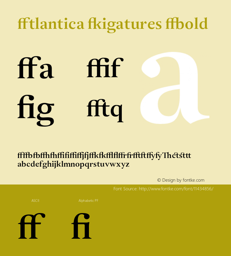 Atlantica Ligatures Bold Version 1.000;PS 001.000;hotconv 1.0.38 Font Sample