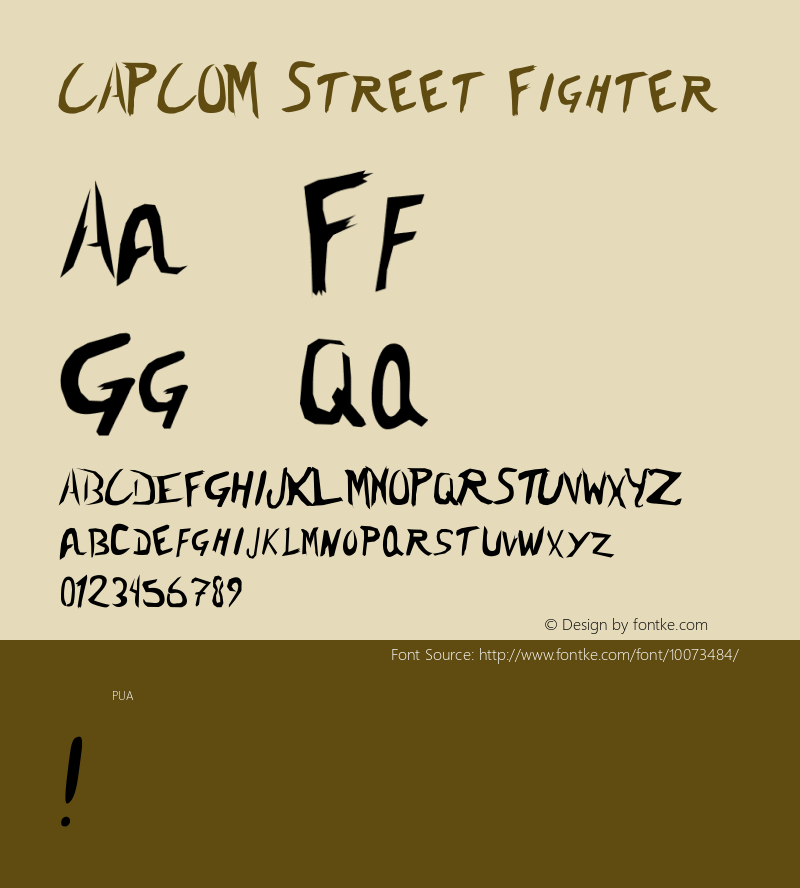 CAPCOM Street Fighter Version 1.10 CE Font Sample
