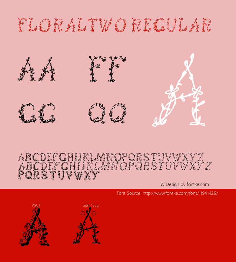 FloralTwo Regular 1.0 2003-08-02 Font Sample