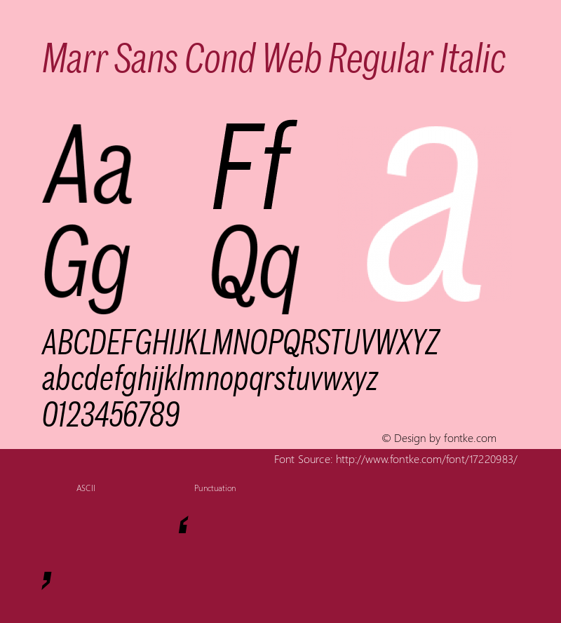 Marr Sans Cond Web Regular Italic Version 1.1 2015 Font Sample