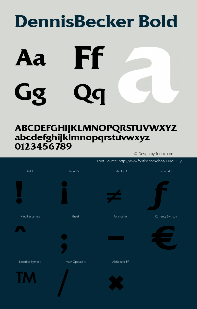 DennisBecker Bold 001.000 Font Sample