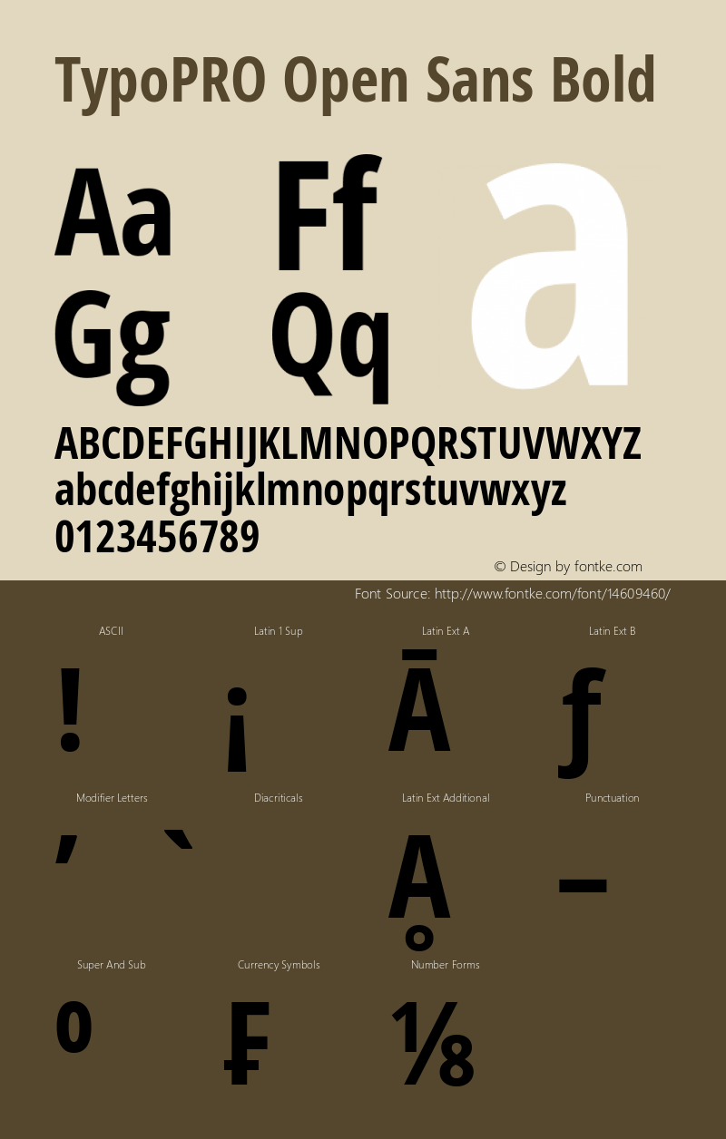 TypoPRO Open Sans Bold Version 1.11 Font Sample