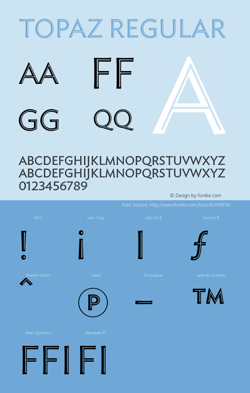 Topaz Regular Version 1.300 Font Sample