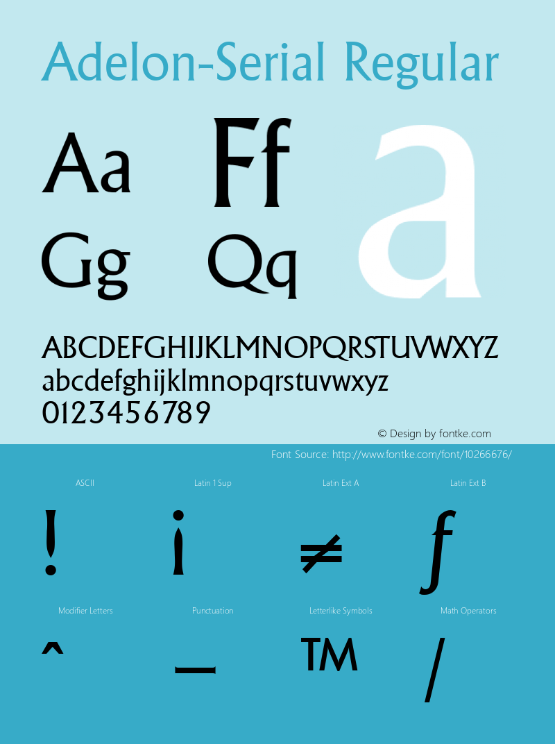 Adelon-Serial Regular 1.0 Sat Oct 19 16:07:15 1996 Font Sample