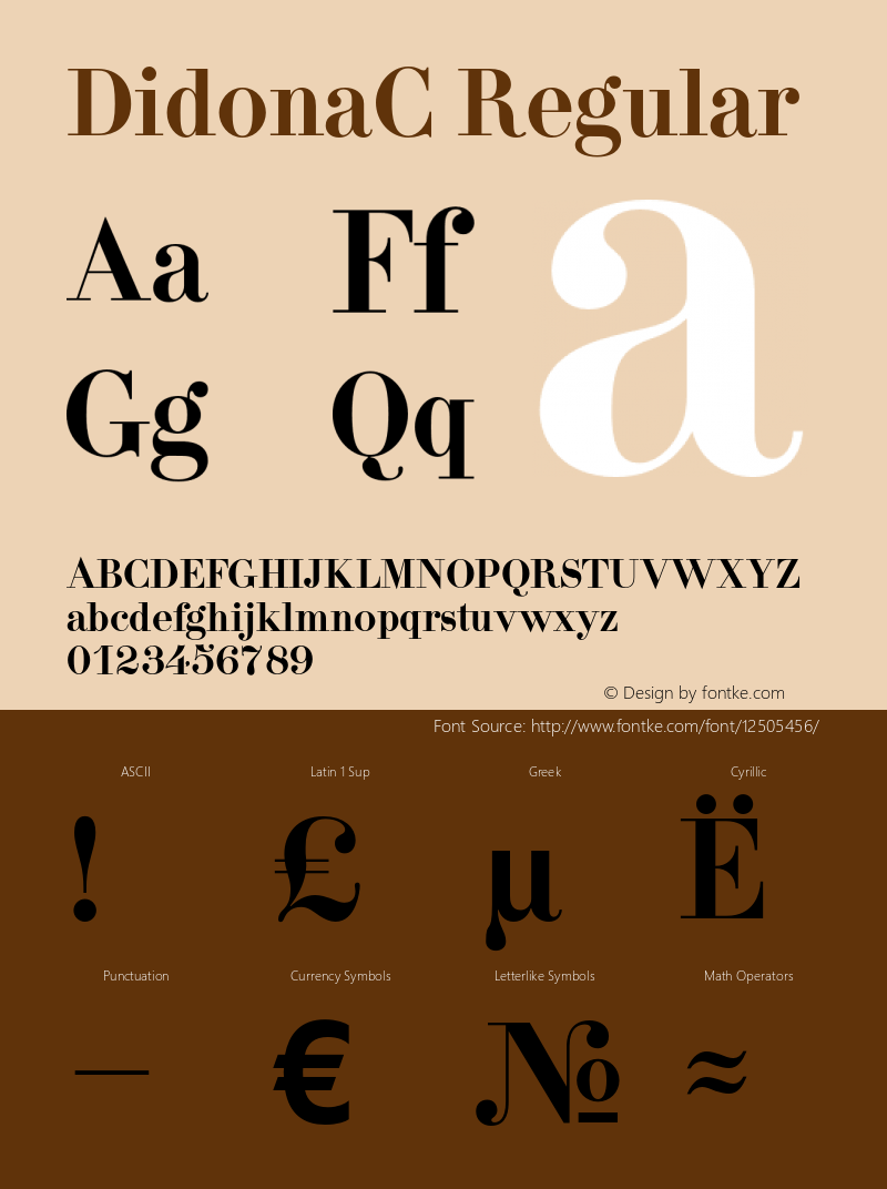 DidonaC Regular OTF 1.0;PS 001.000;Core 116;AOCM 1.0 28 Font Sample