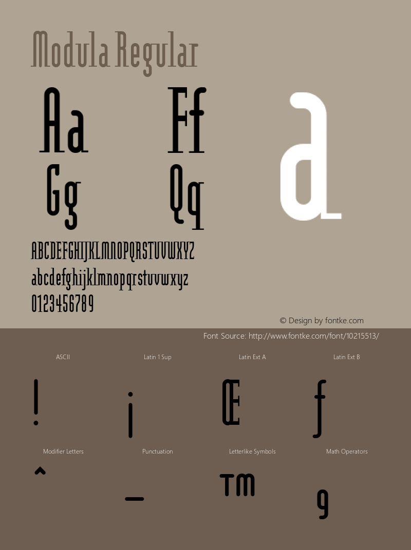 Modula Regular Version 1.00 Font Sample