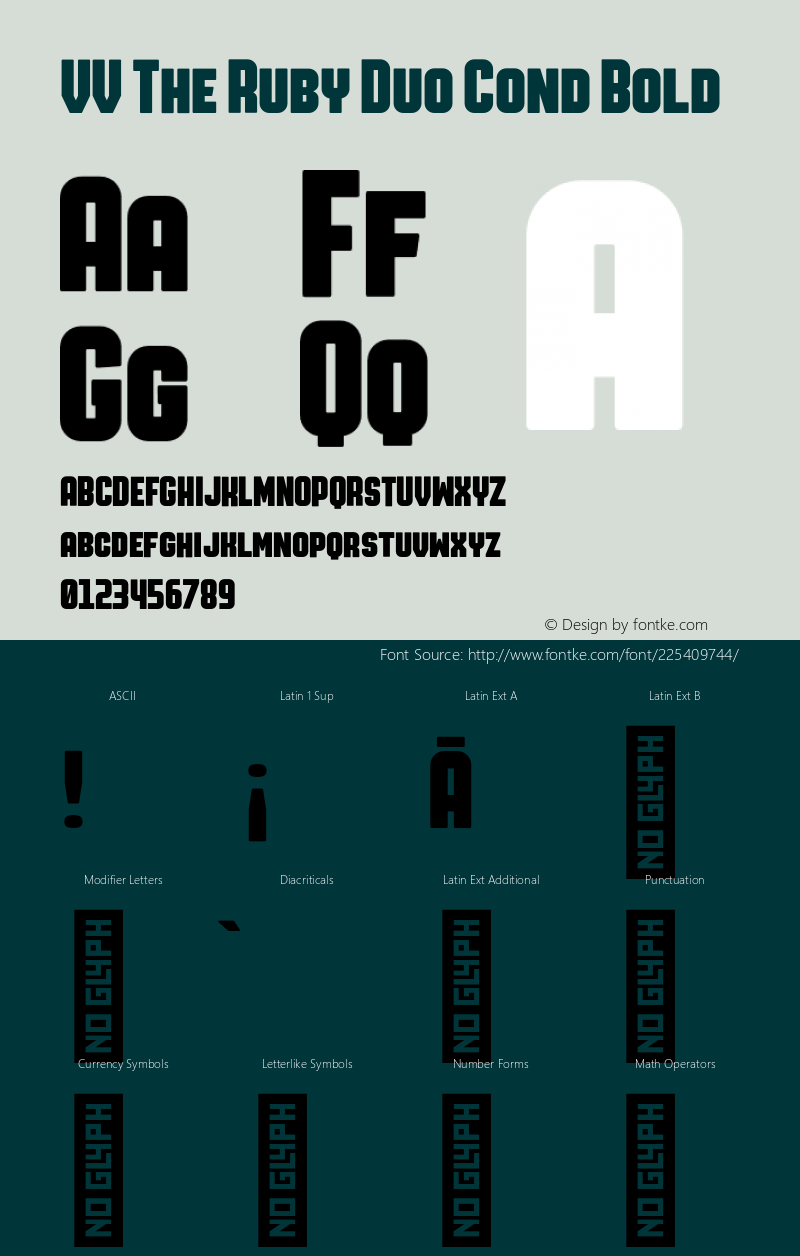 VV The Ruby Duo Cond Bold Version 1.000;hotconv 1.0.109;makeotfexe 2.5.65596图片样张