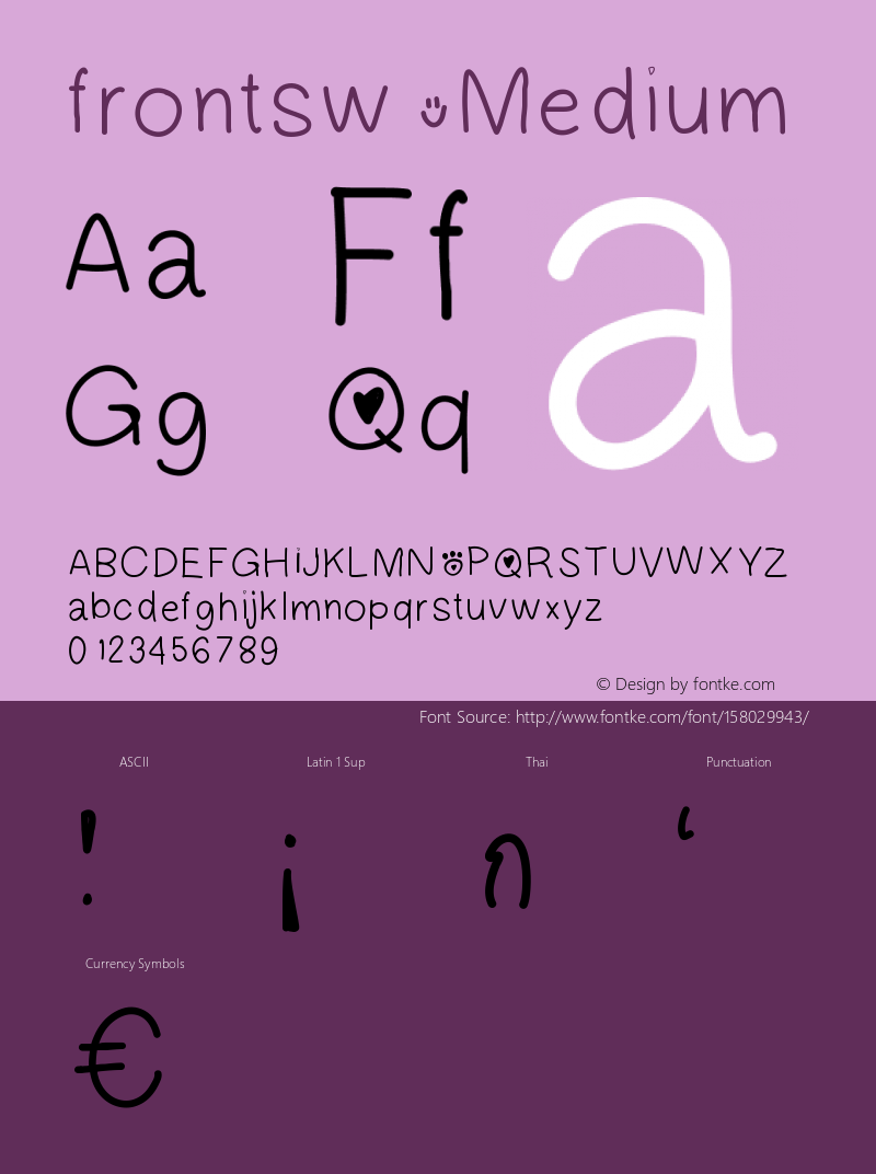 frontsw Version 001.000 Font Sample