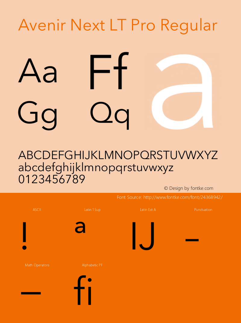 Avenir Next LT Pro Regular harmonized Version 2.00 Font Sample