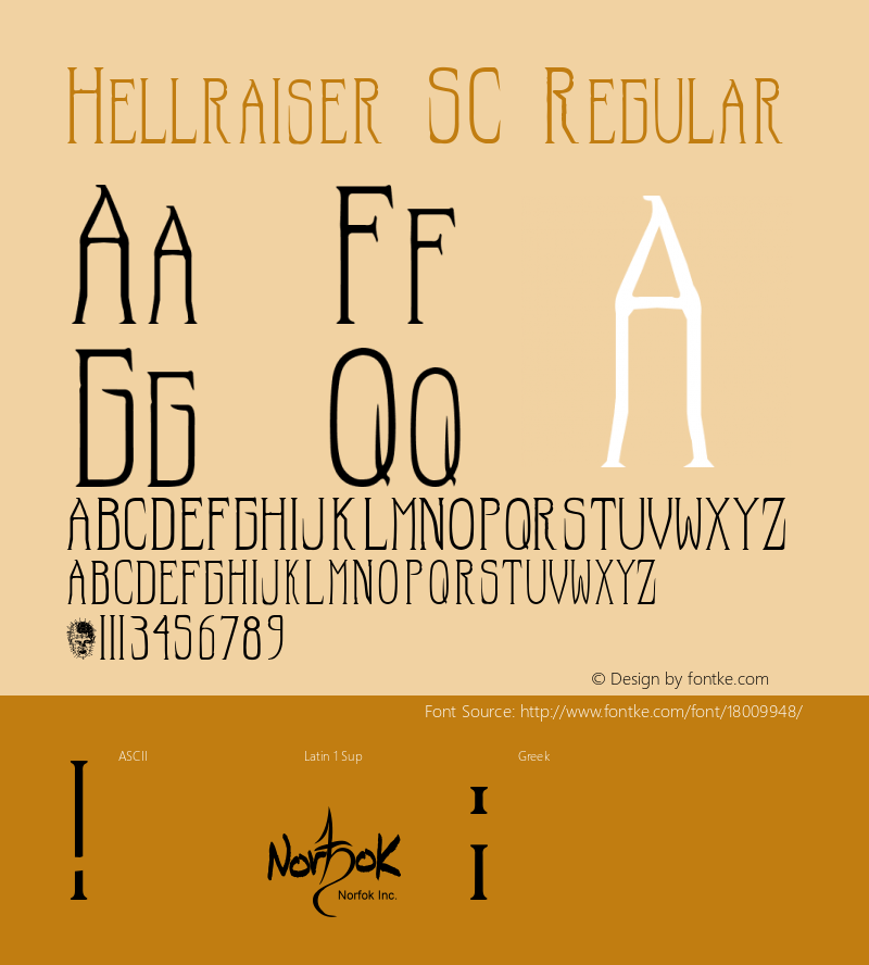Hellraiser SC Regular 1.2 Font Sample