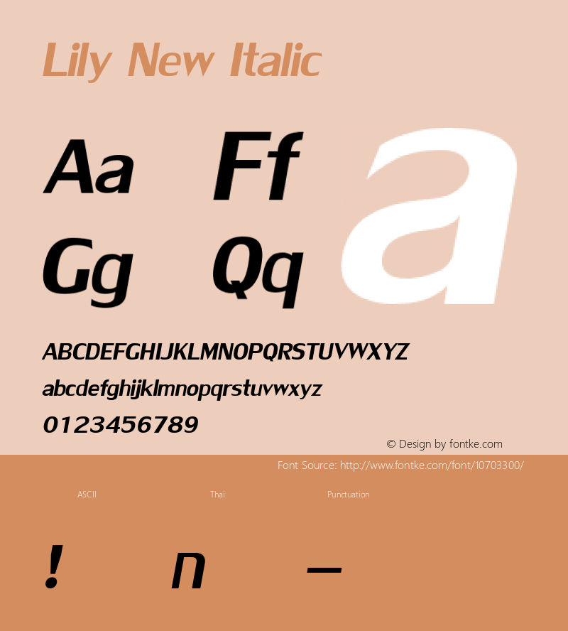 Lily New Italic 001.000 Font Sample