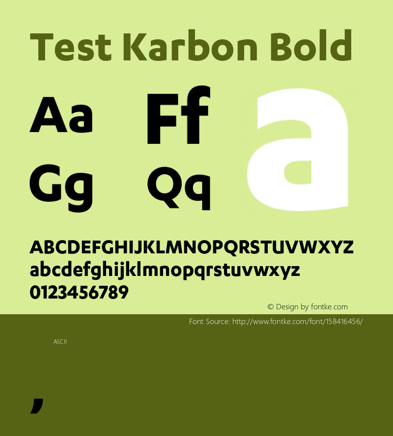 Test Karbon-Bold Version 1.0 Font Sample