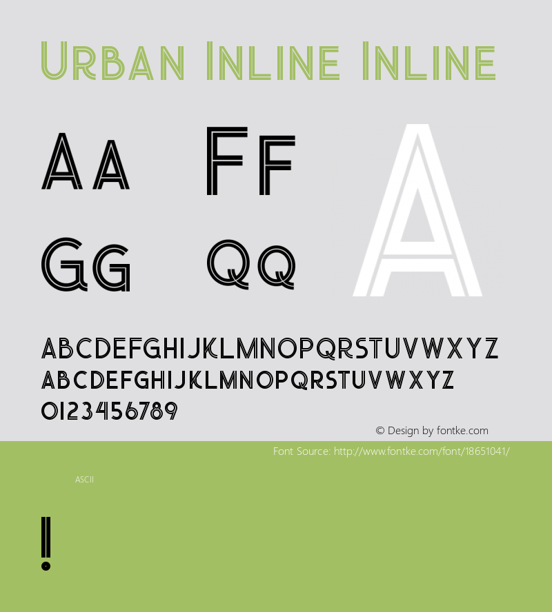 Urban Inline Inline Version 1.000 Font Sample