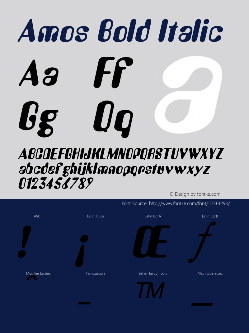 AmosBoldItalic Altsys Fontographer 4.1 1/30/95 {DfLp-URBC-66E7-7FBL-FXFA} Font Sample