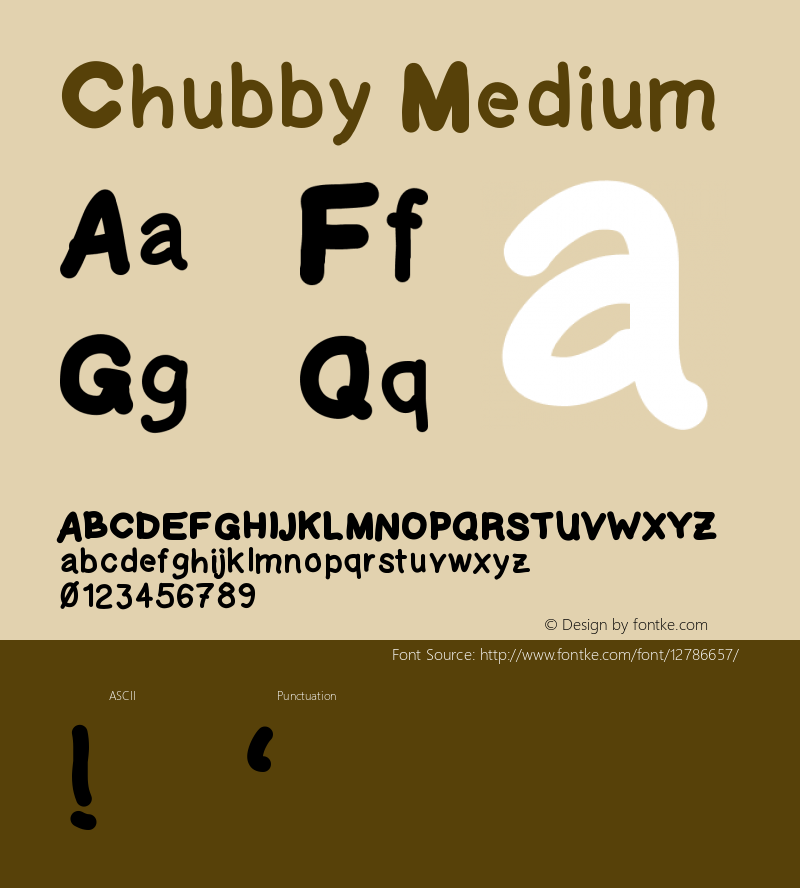 Chubby Medium Version 001.000 Font Sample