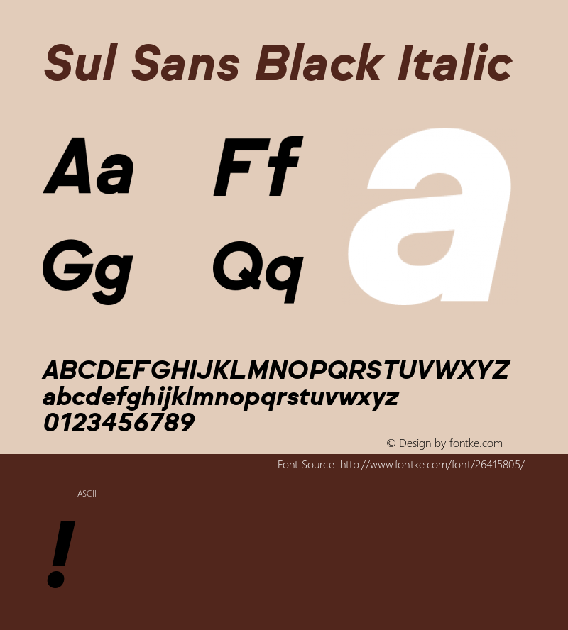 SulSansBlack Version 1.0 Font Sample