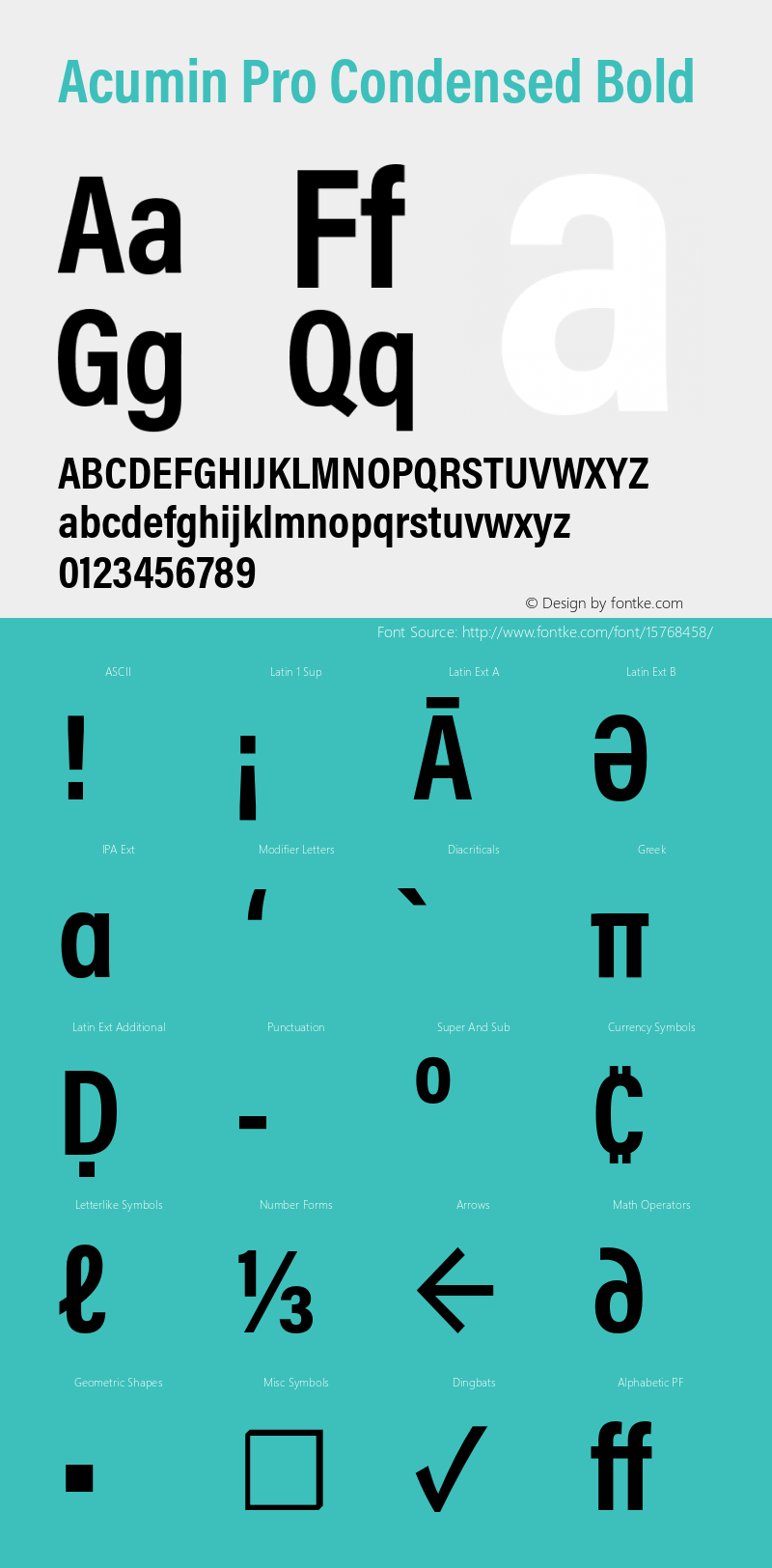 Acumin Pro Condensed Bold Version 1.011;PS 1.0;hotconv 1.0.86;makeotf.lib2.5.63406 Font Sample