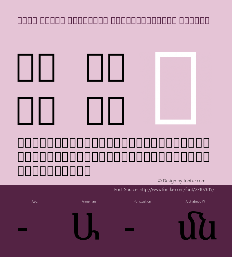 Noto Serif Armenian SemiCondensed Medium Version 1.901 Font Sample