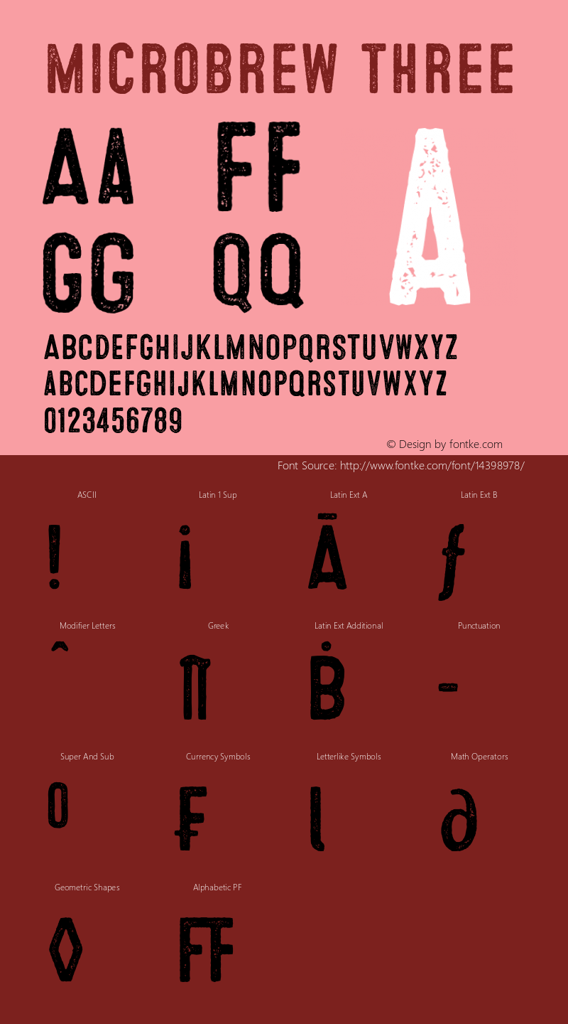 Microbrew Three Version 1.000 Font Sample