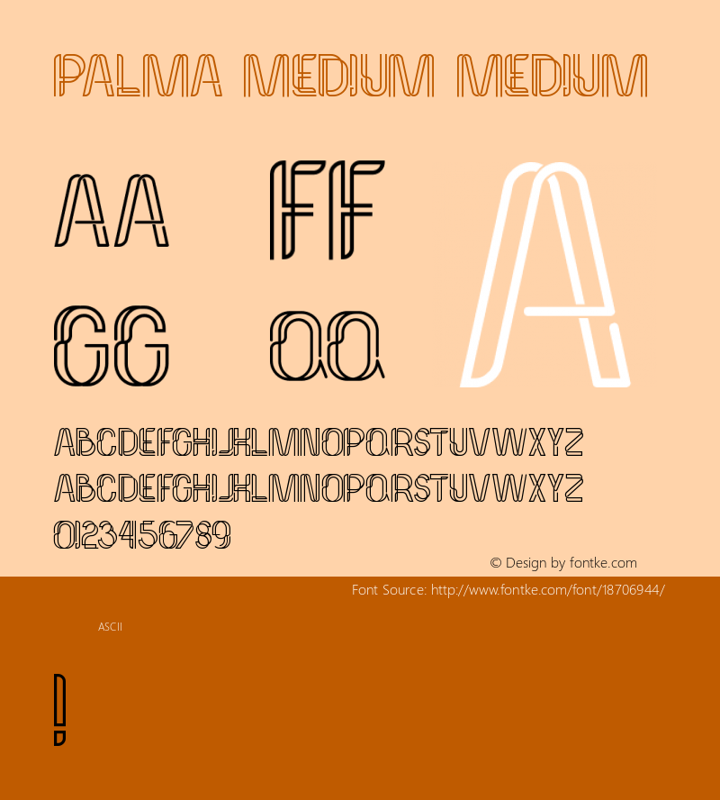 Palma Medium Medium Version 1.000 Font Sample