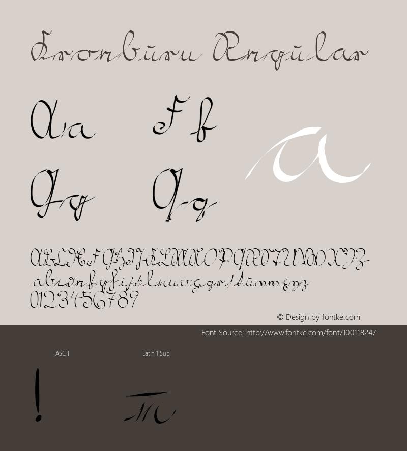Kroeburn Regular Altsys Fontographer 3.5  3/3/95 Font Sample