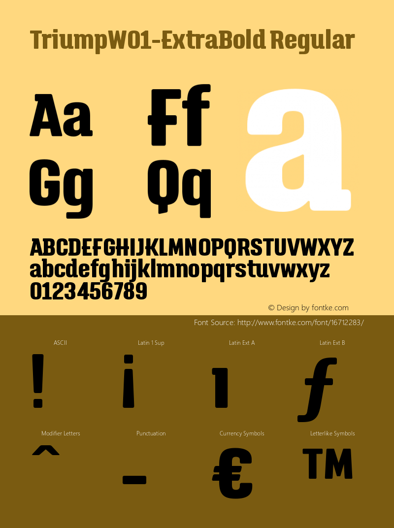 TriumpW01-ExtraBold Regular Version 1.00 Font Sample