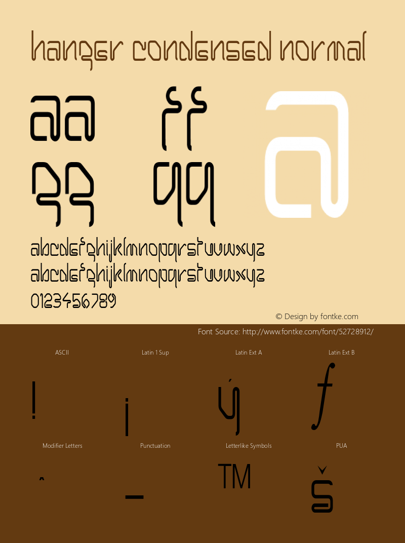 HangerCondensedNormal Altsys Fontographer 4.1 1/5/95 {DfLp-URBC-66E7-7FBL-FXFA} Font Sample