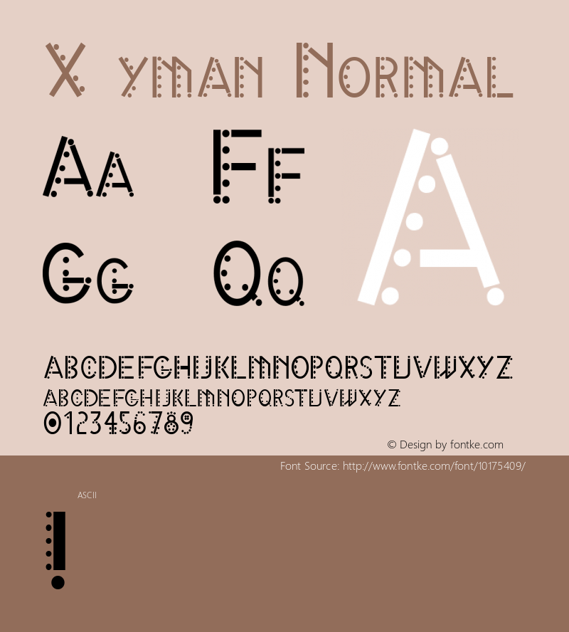 X yman Normal 1.0 Wed Mar 20 15:05:49 1996 Font Sample