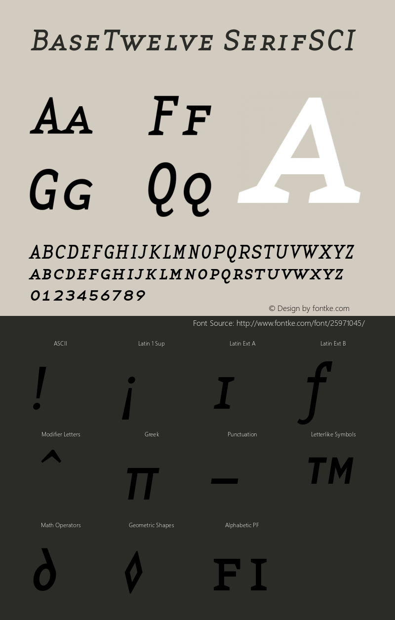 BaseTwelveSerifSCI Version 001.000 Font Sample