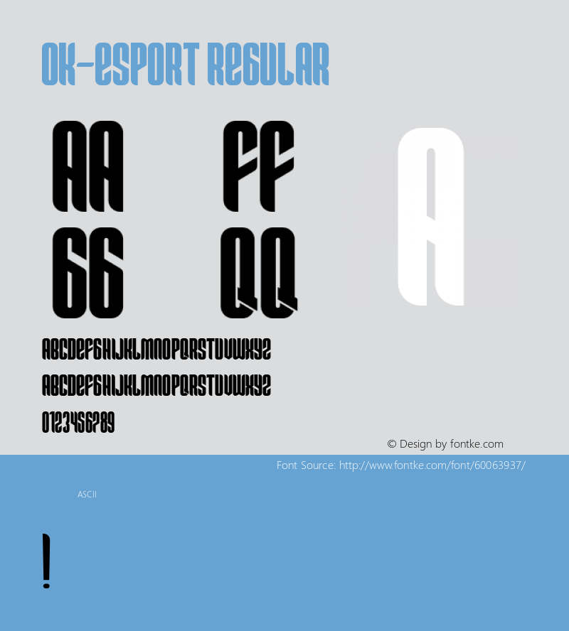 OkEsportBold Version 1.000 Font Sample