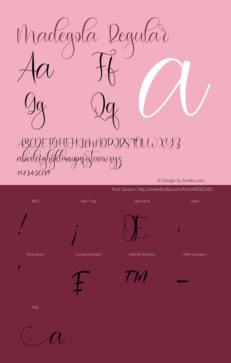 Madegola Version 1.00;December 23, 2019;FontCreator 12.0.0.2547 64-bit Font Sample