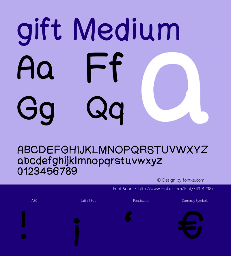 gift Version 001.000 Font Sample